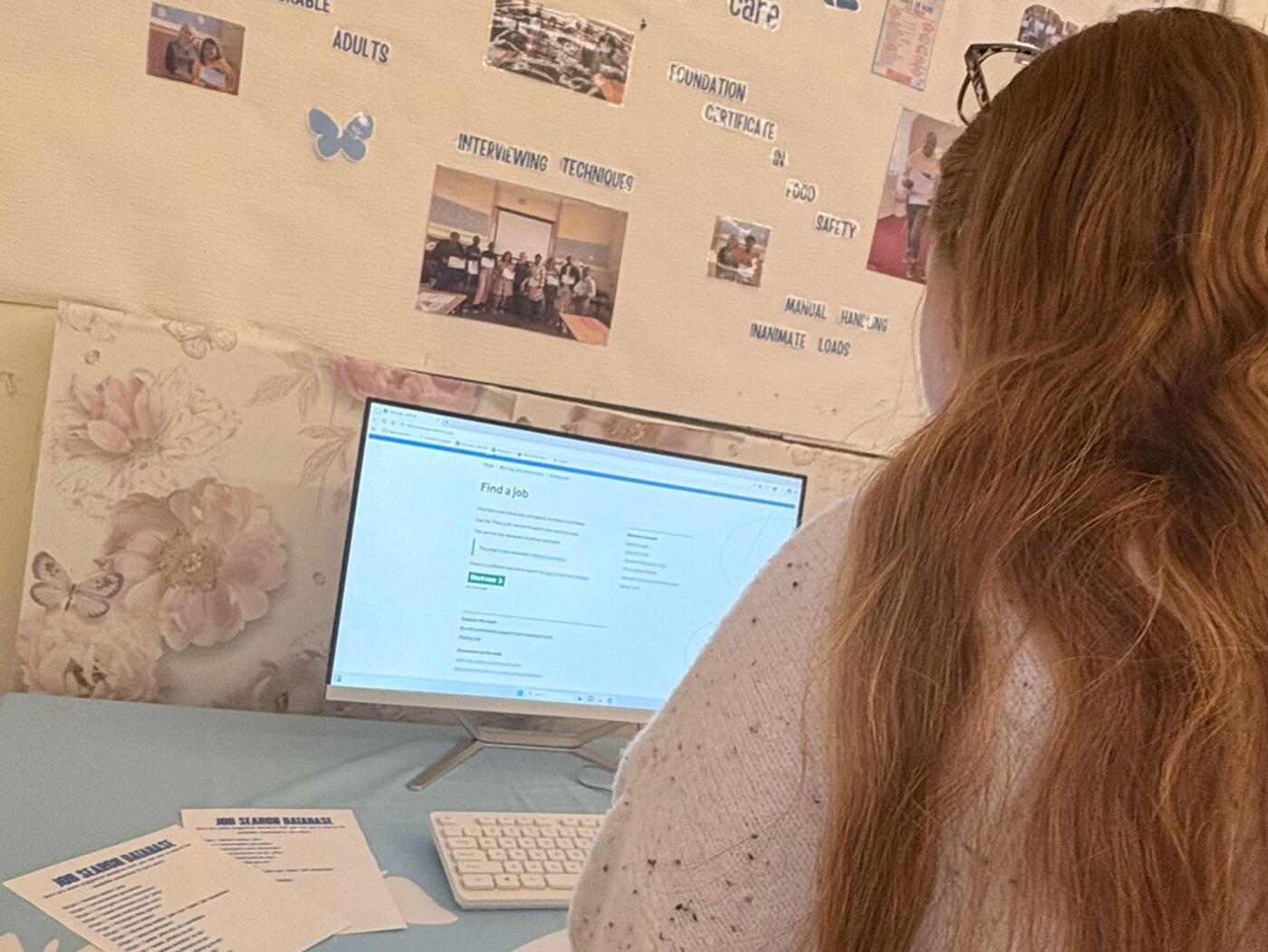 Llun o freched ar y cyfrifiadur 